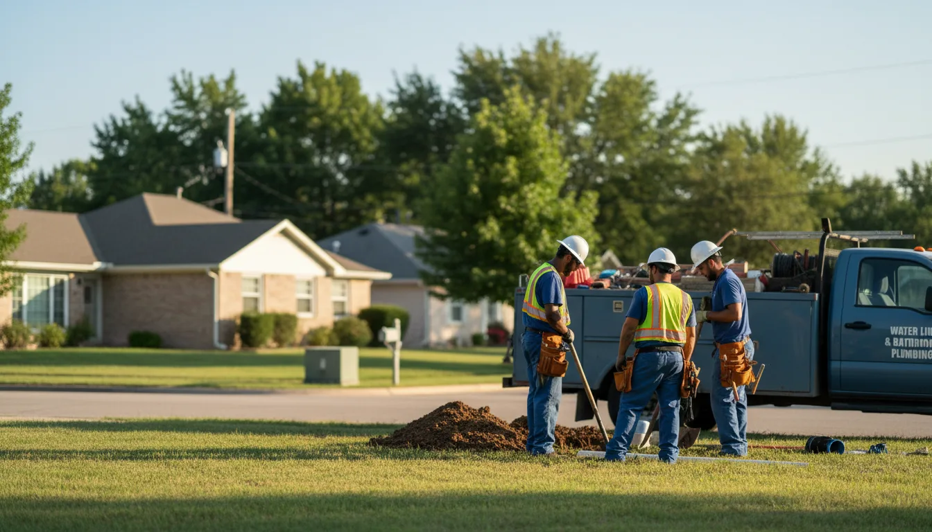 Residential water line and bathroom plumbing service in Fertile, IA